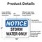 Signmission Storm Water Only, 10 in W x Rectangle, Aluminum OS-2PACK-NS-A-710-L-18498 - alternate 6